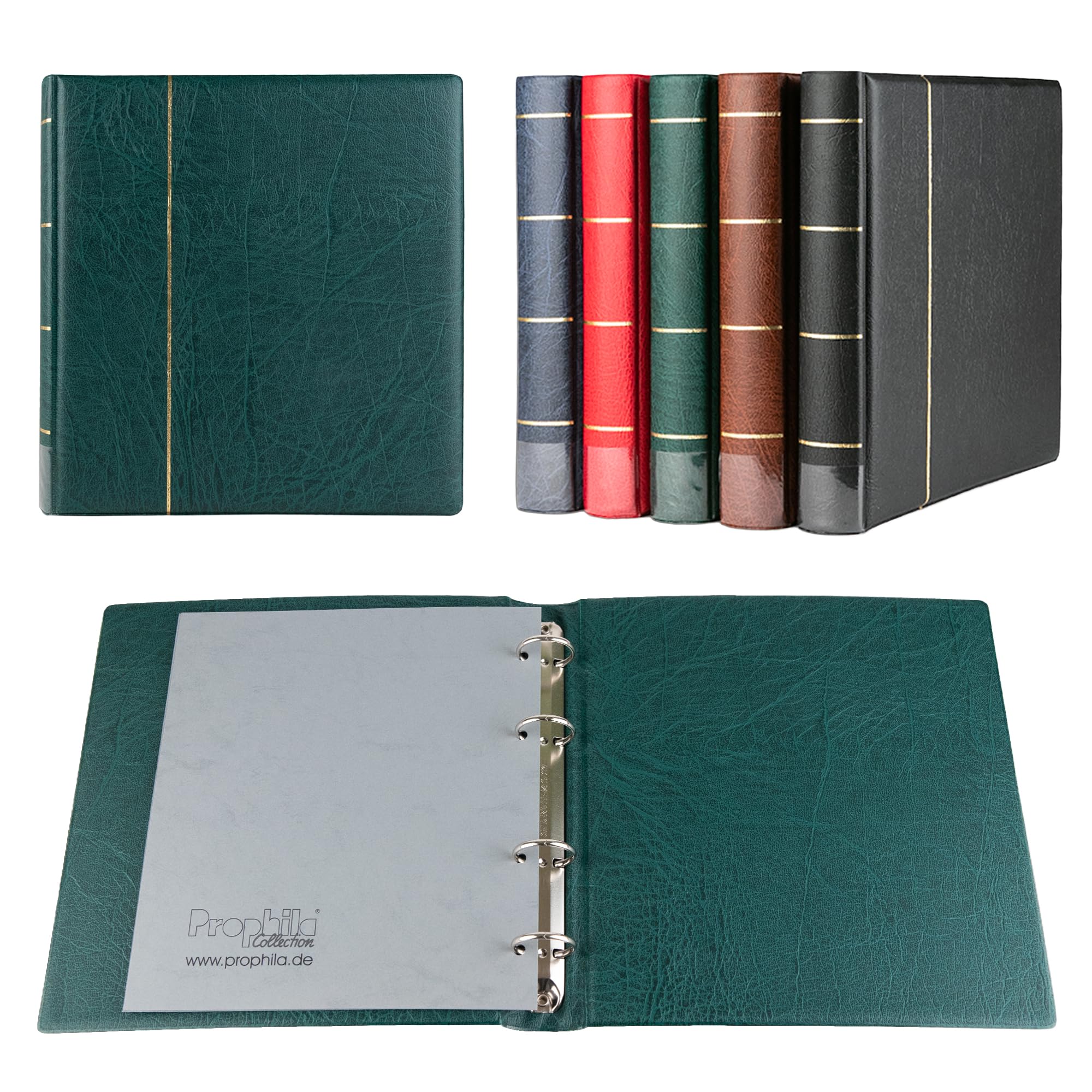 Prophila Reliure pour monnaies, billets, lettres et cartes postales, rouge