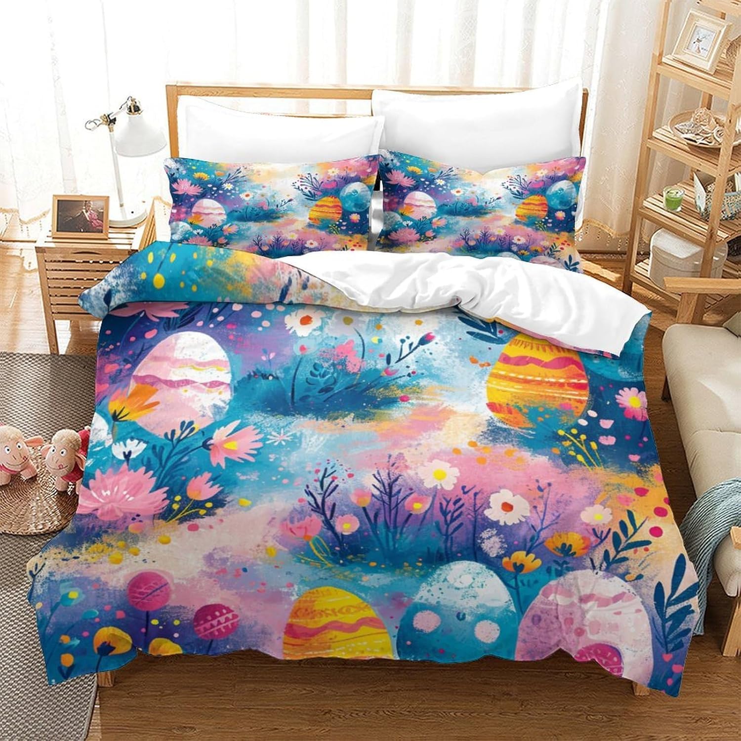 Housse de couette de Pâques parure de lit en microfibre premium grand confort