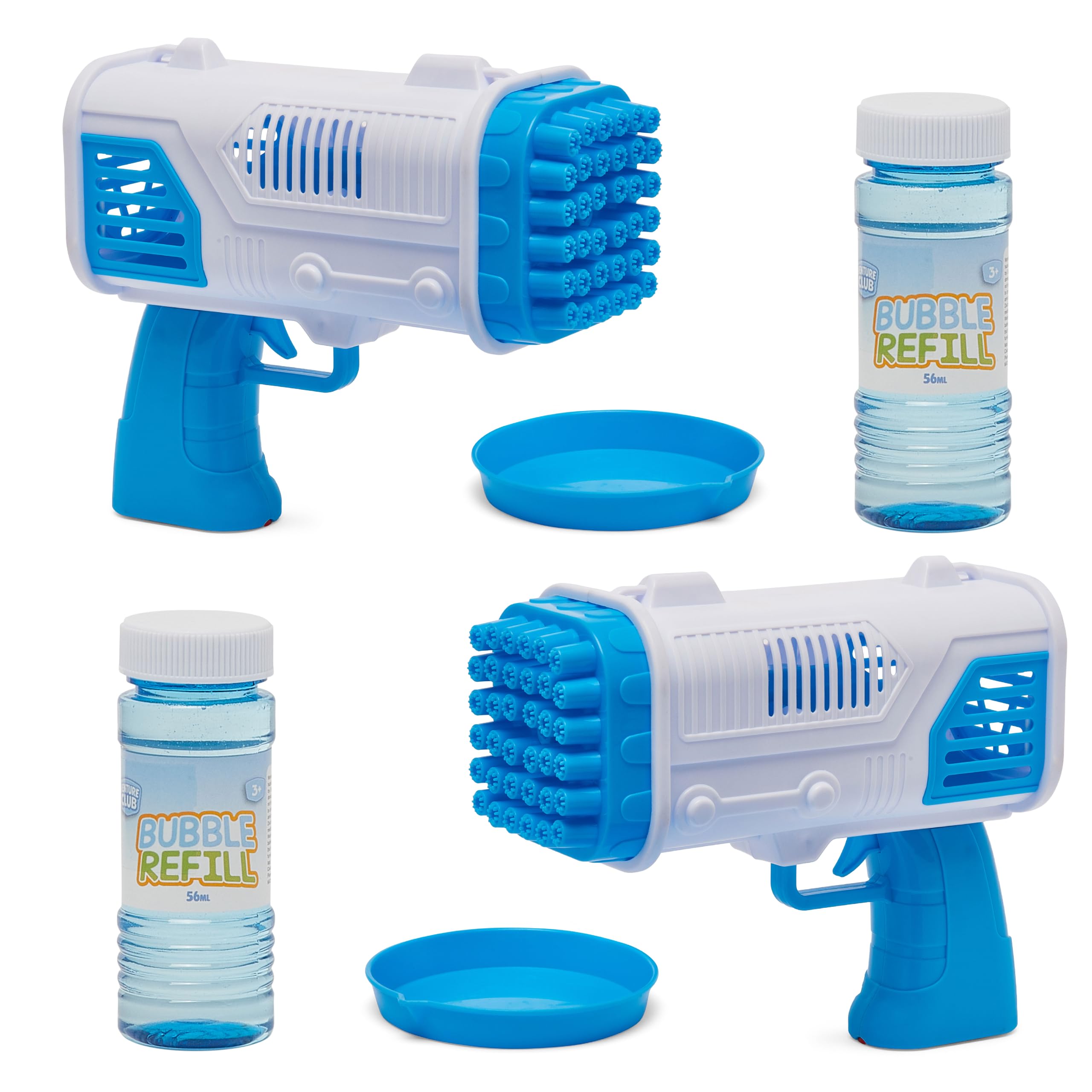 Venture Club Mega Bubble Blaster - Trigger Action Bubble Machine for Kids, Bubbles for Toddlers, Kids Garden Toys for Outdoor Play, Party & Active Fun - Easy Setup, Children Aged 3+, Pack of 2, Blue