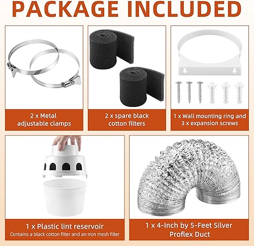 Miniatura 2 de AMI PARTS TDIDVKZW - Kit de ventilación para secadora interior con conducto Proflex de 4 pulgadas por 5 pies, blanco, 4 pulgadas
