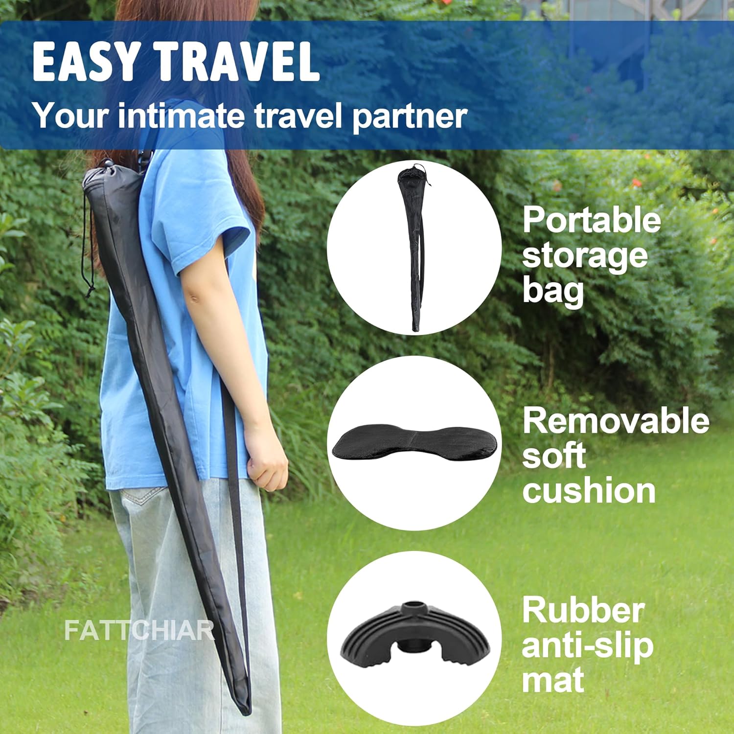 Walking Cane with Seat, Cane Chair with Cushion Folding Lightweight Portable Seat for Adults Seniors Camping Hiking Travelling
