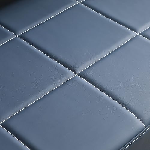 Miniatura 5 de Sofá biplaza de piel sintética de lujo, sofá simple de 2 plazas con marco de metal dorado, sofá tapizado moderno para lugares pequeños, apartamento,