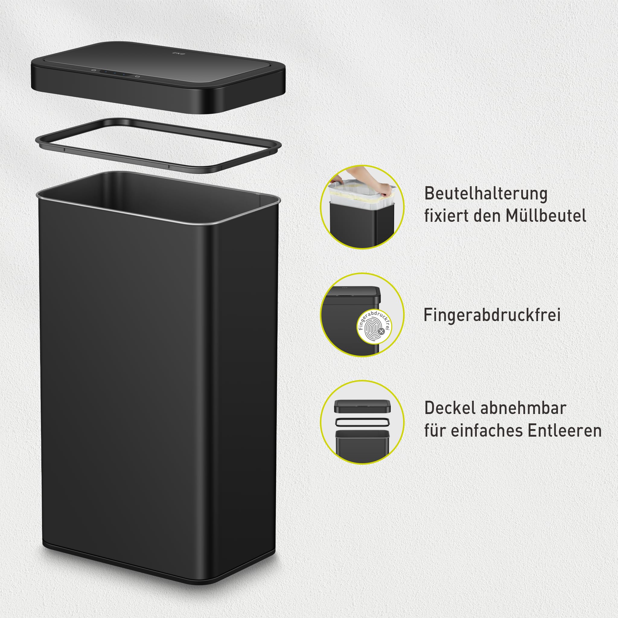 Eko NOVA Mülleimer mit Sensor 80 L – Bild 4