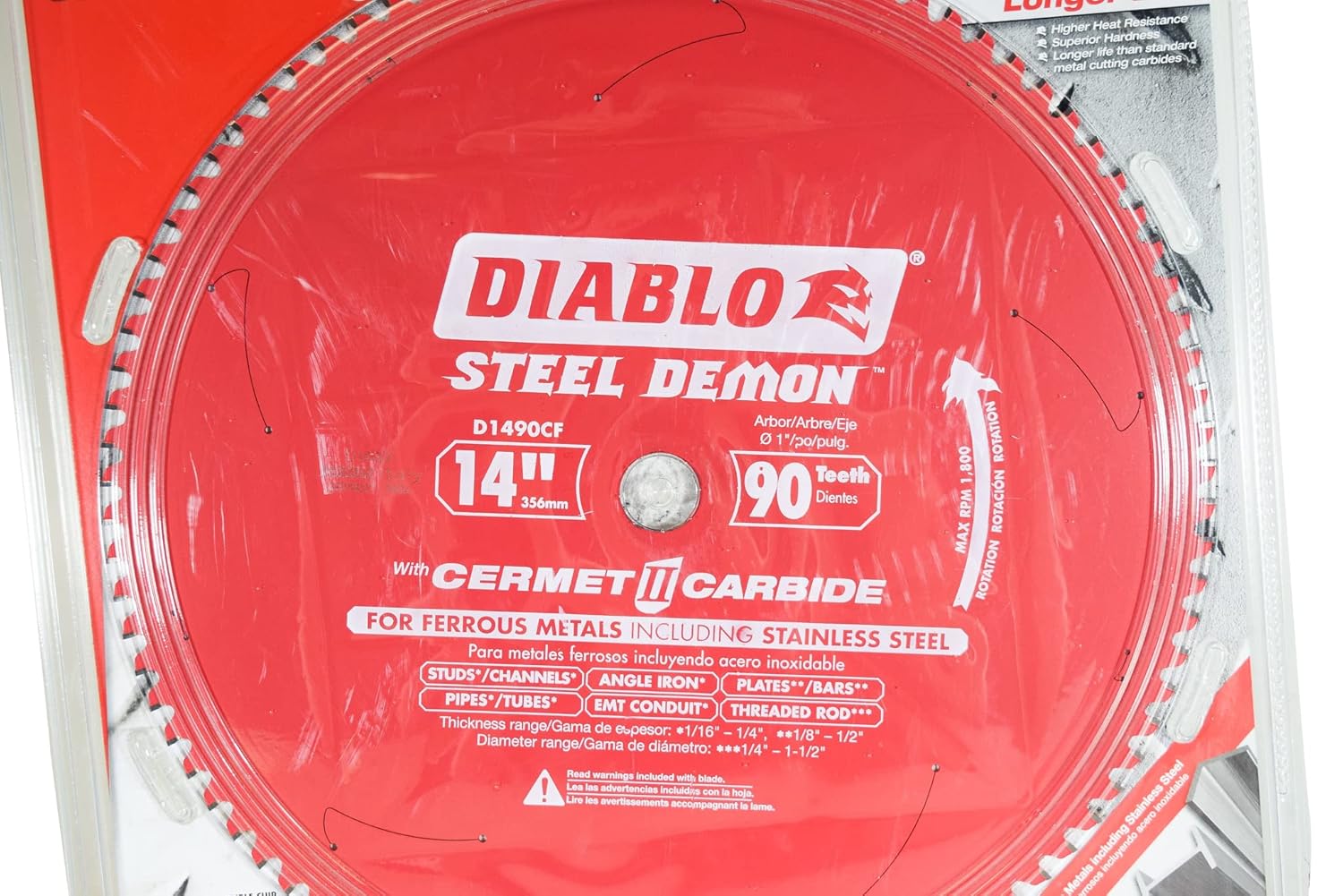 Diablo D1490CF 14" 90 Tooth Metals & Stainless Steel Circular Saw Blade (2 Pack)