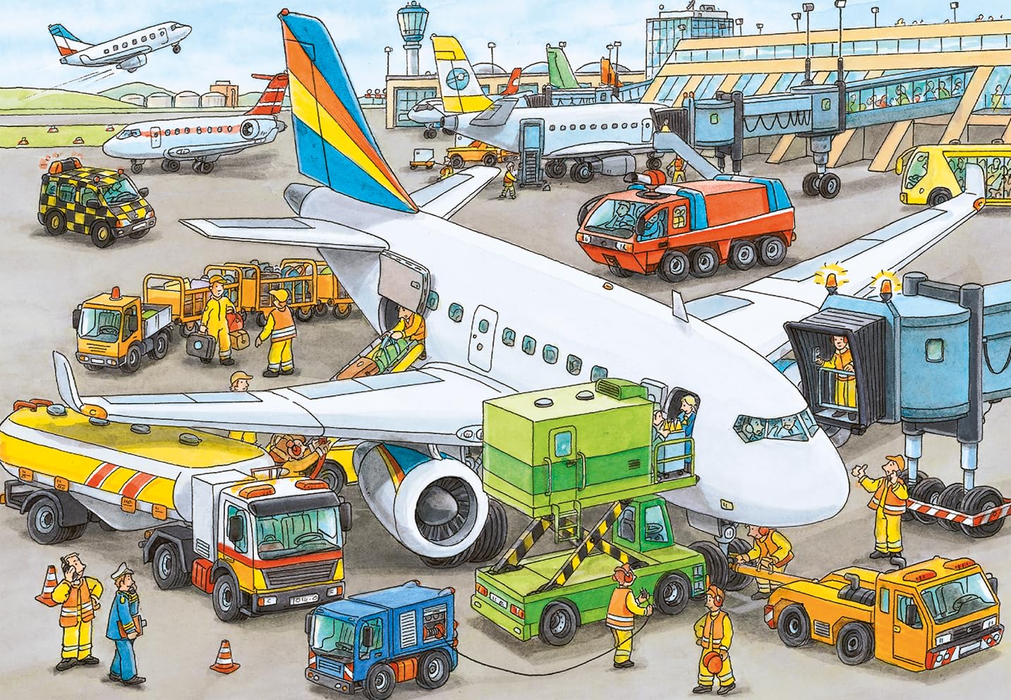 Ravensburger Busy Airport - Engaging 35 Piece Jigsaw Puzzle for Kids - Unique, Perfectly Fitting Pieces - Anti-Glare Surface - Ideal for Skill Development - MESH Accredited