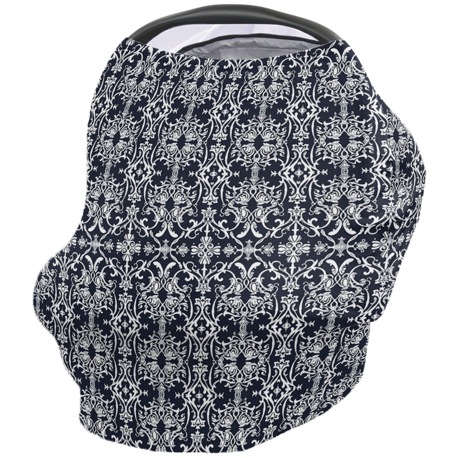 Nursing Cover for Breastfeeding Scarf, Flower Textured Black Baby Car Covers Super Soft Multi Use for Canopy Shopping Cart Cover Blanket Stroller Cover
