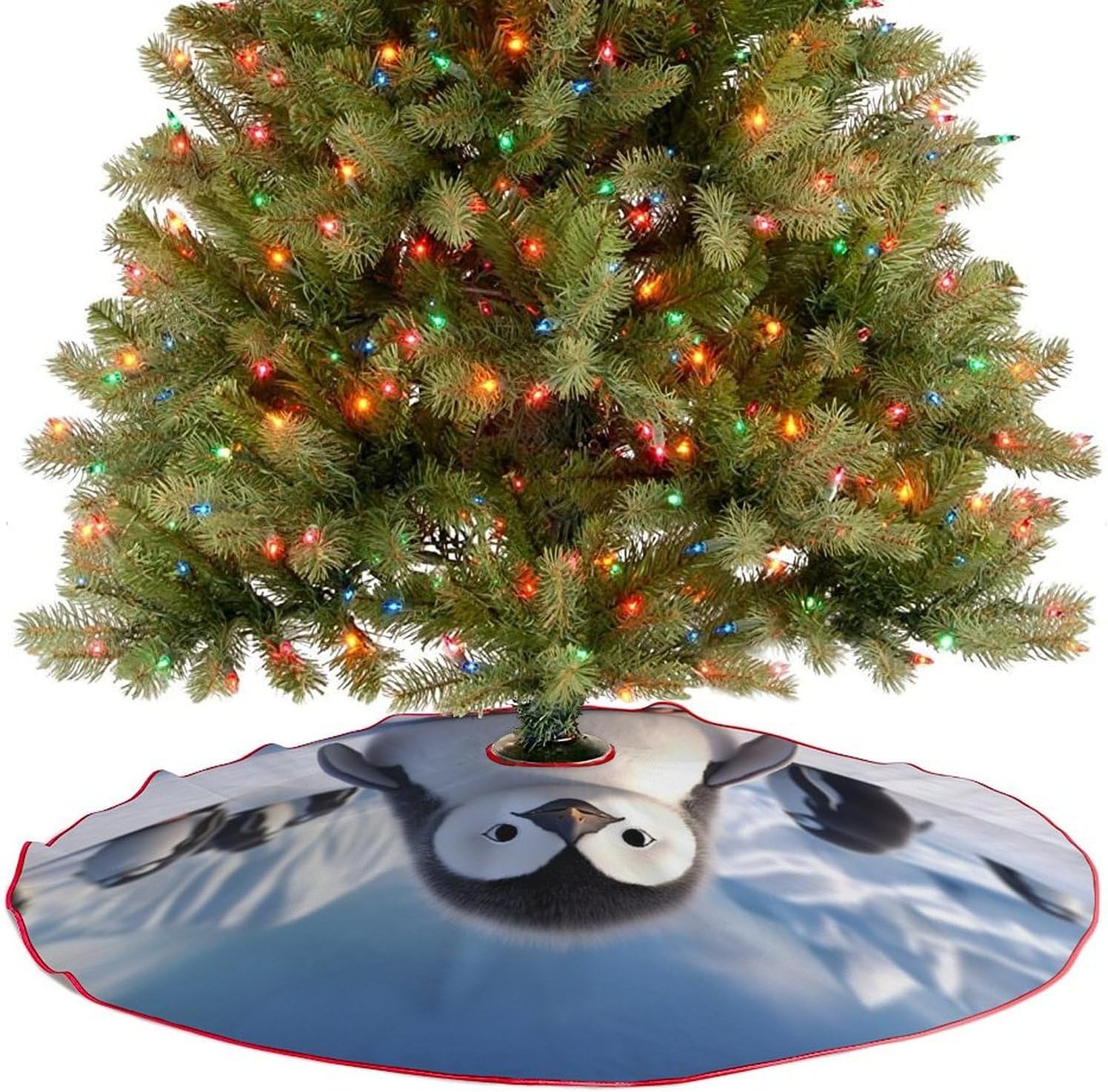 Christmas Tree SkirtCute Penguinclassic Fashion Tree Skirt Painted Multifunctional Christmas Tree Skirt