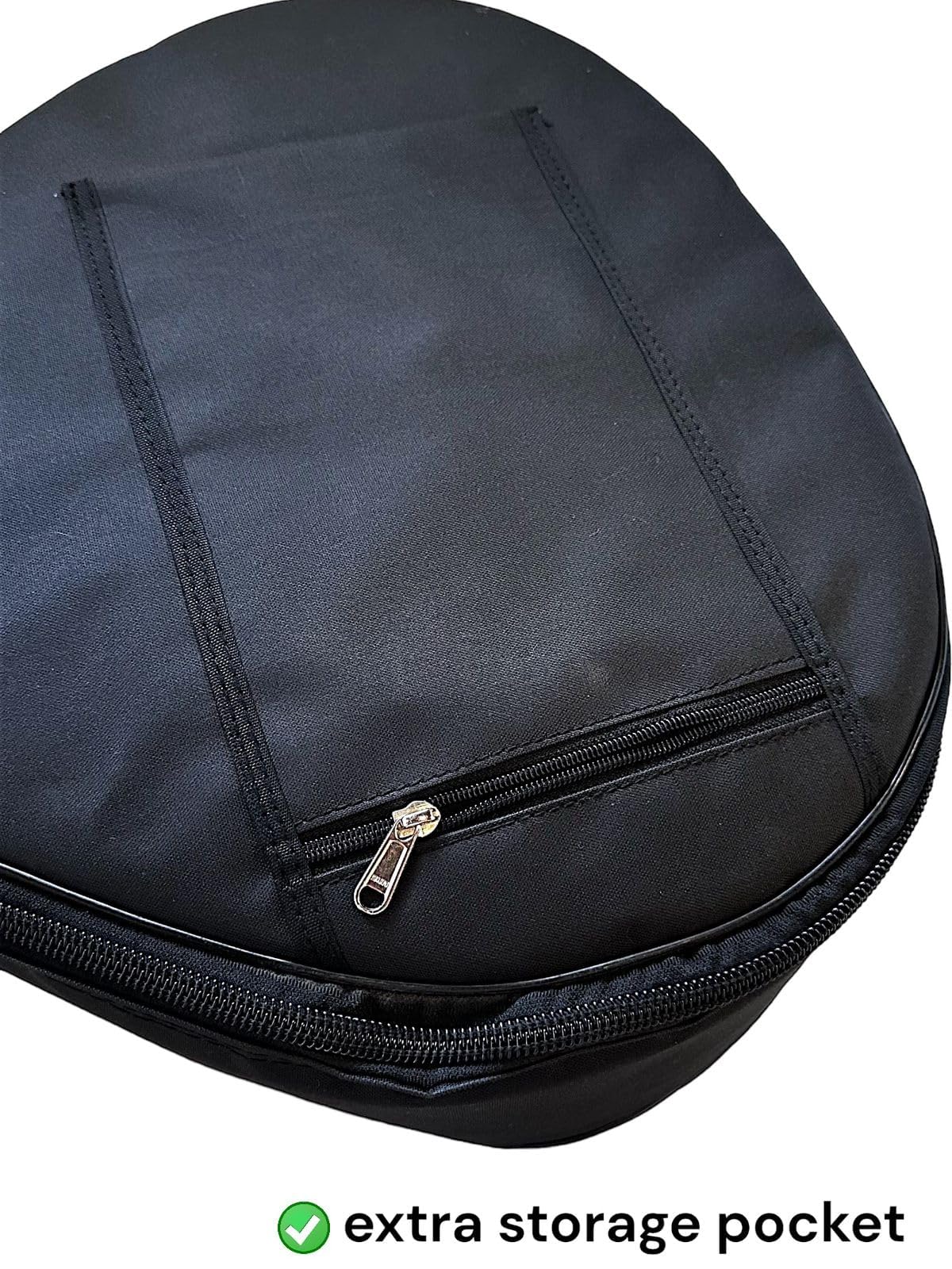 MIRAJ Musical Female Tanpura Soft Rexin Cover/Ladies Tanpura (Tambura) Bag/Case with Foam Padding and Beautiful Velvet, BLACK, Backpacks - Image 5