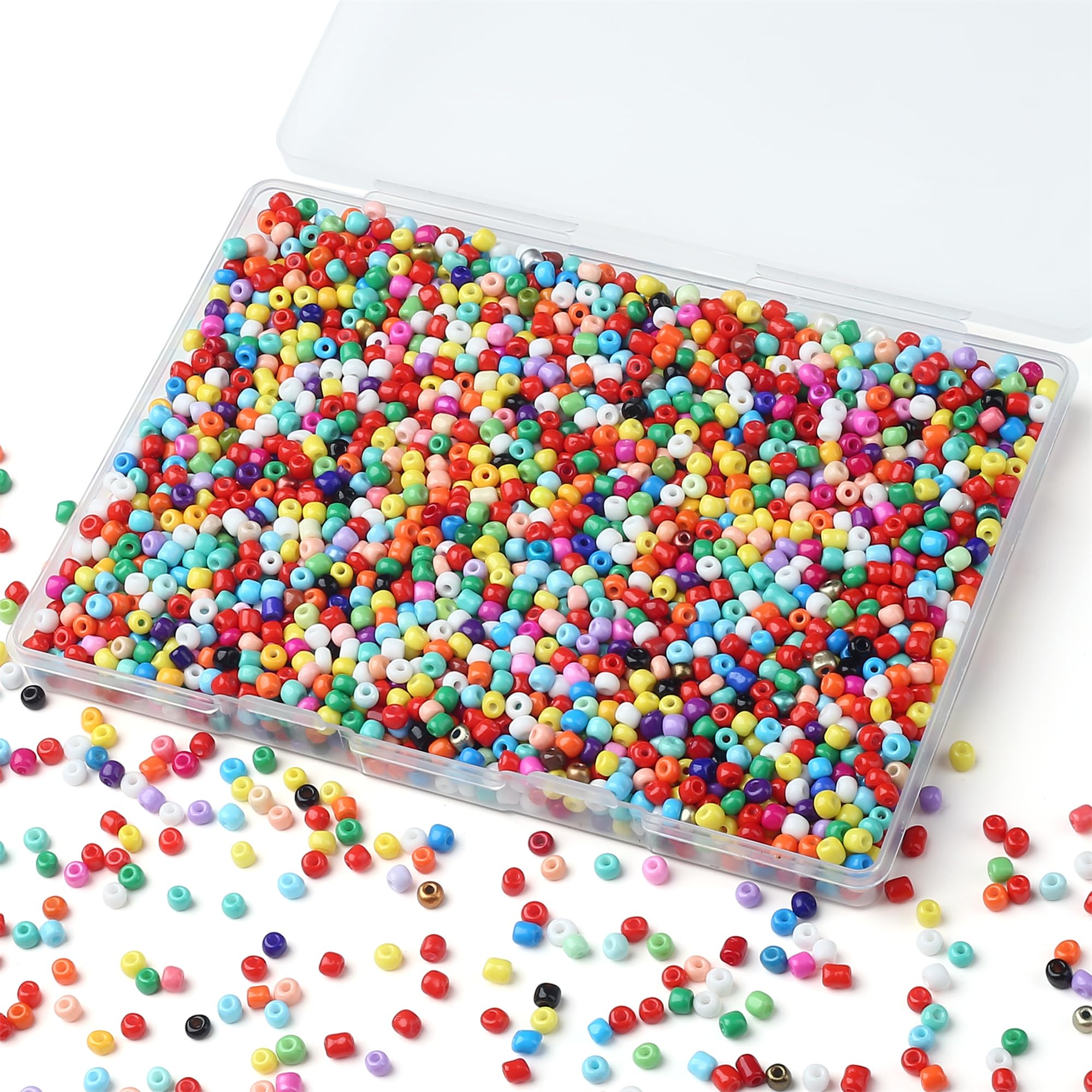 GUJOXILA Coloured 4mm Seed Beads Small Embroidery Bead 3000pcs