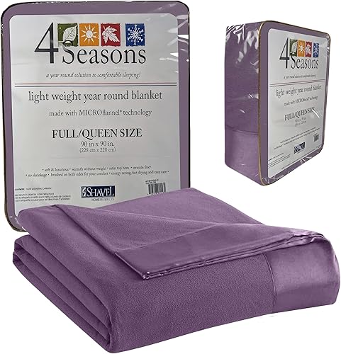 Microcobija de franela Shavel, Púrpura, Full Queen