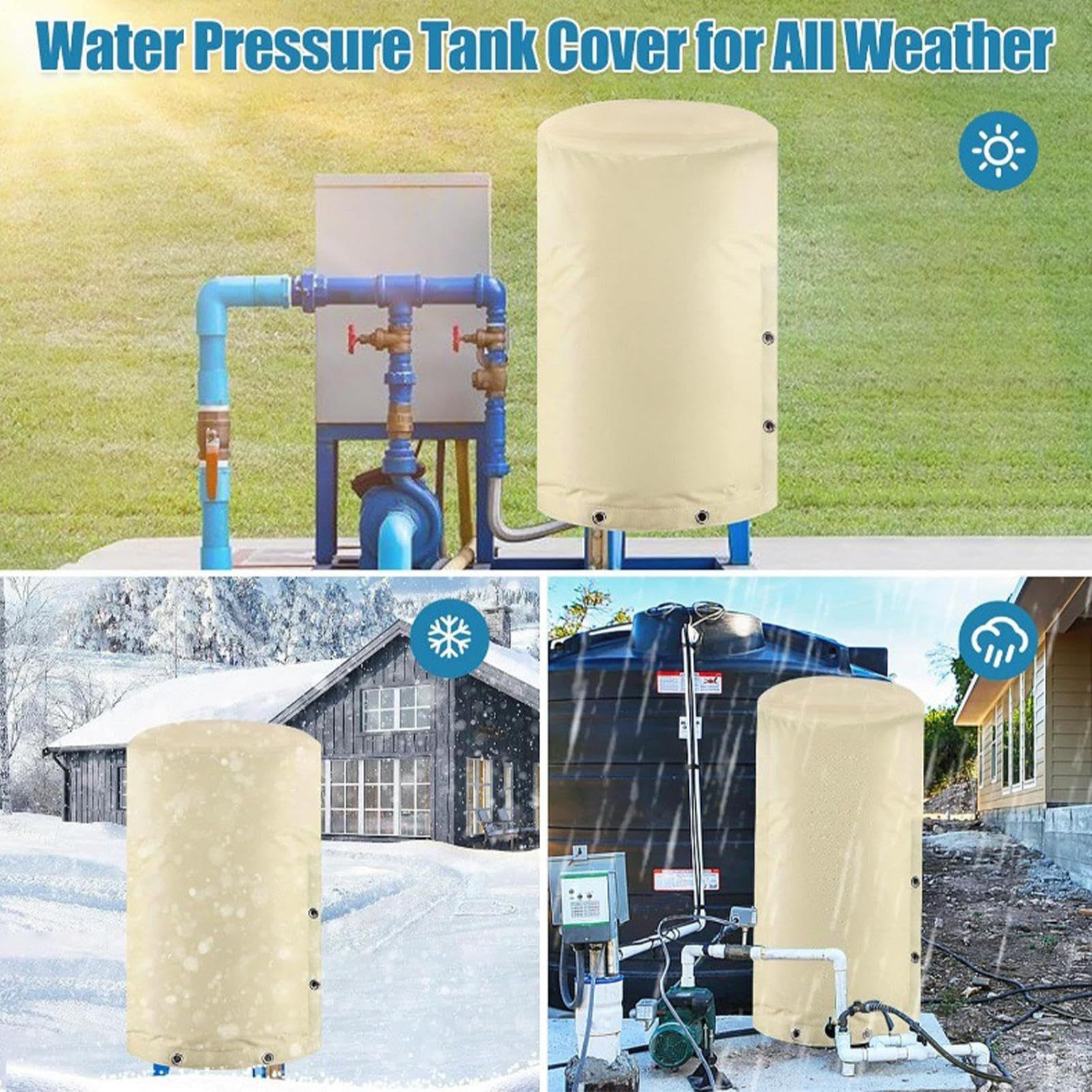 Tanque De Presión De Pozo, Protector Anticongelante, Cubierta De La Bomba De Agua | Solución De Aislamiento Resistente A La Intemperidad Protegiendo El Césped Al Aire Libre Jardín, Patio, Piscina,