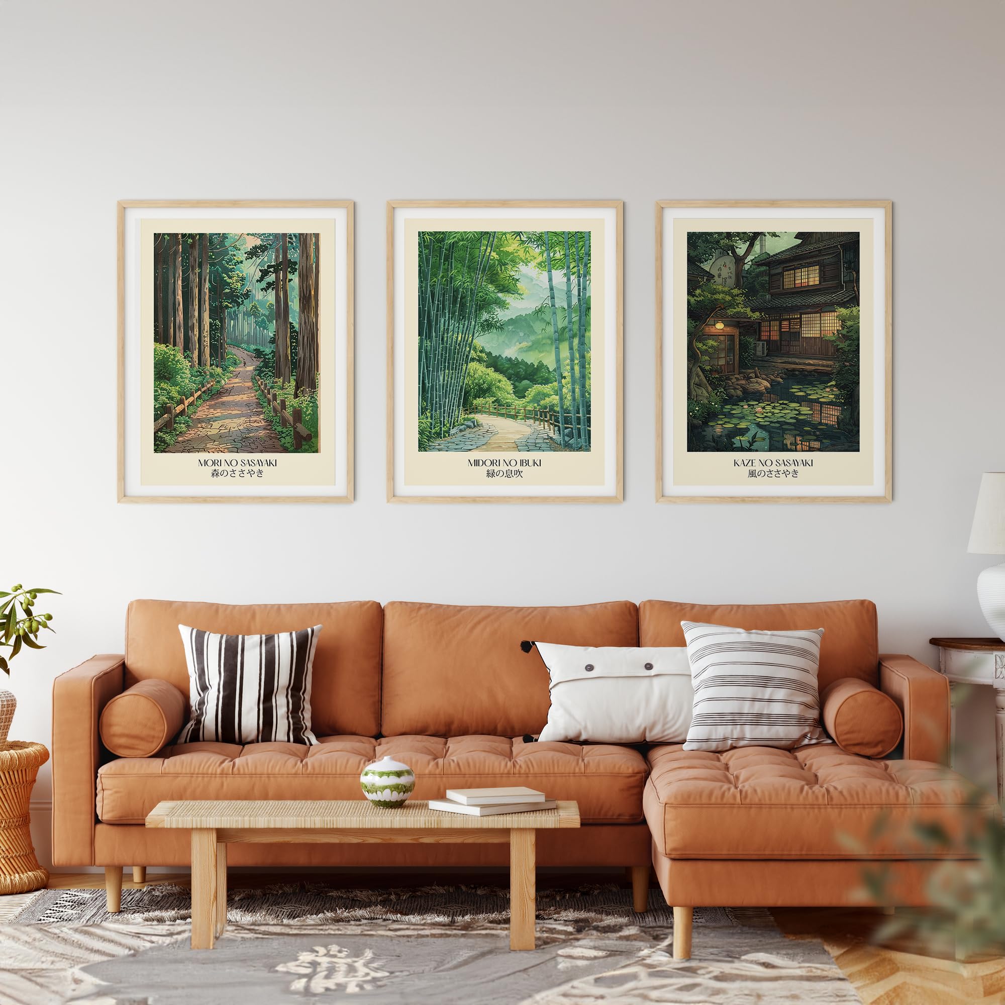 Amazon.com: Wallbuddy Japanese Landscape Poster Set of 3 - Mori No