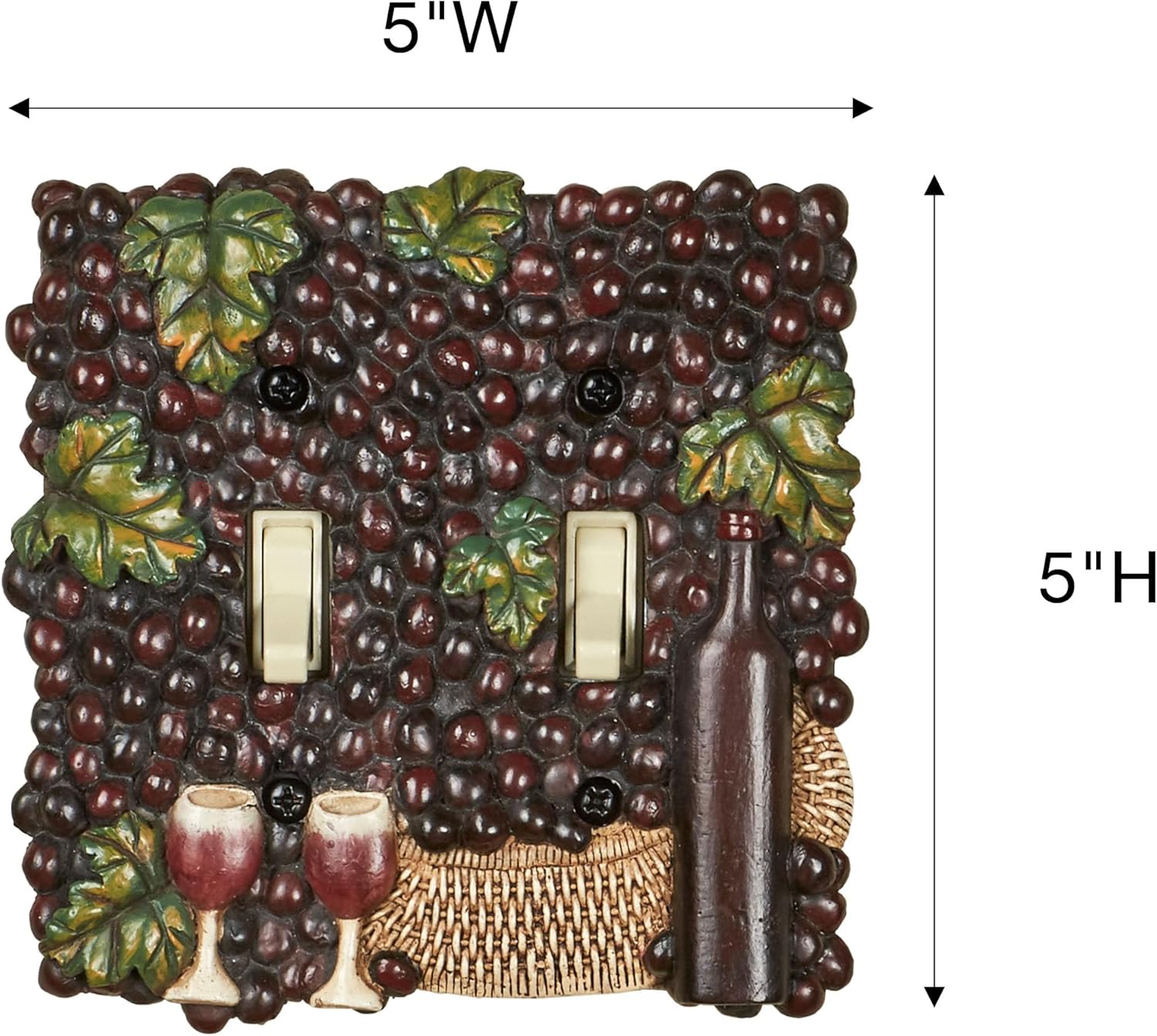 Wine Picnic Grapes Fruit Vintage Kitchen Dining Room Double Switchplate 2 Toggle Light Switch Cover Double Switchplate