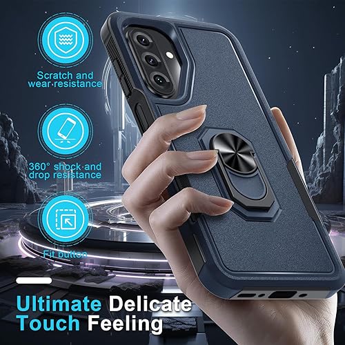 Miniatura 47 de Janmitta Funda compatible con Samsung Galaxy A14 5G con protector de pantalla + protector de lente de cámara, funda resistente de cuerpo completo