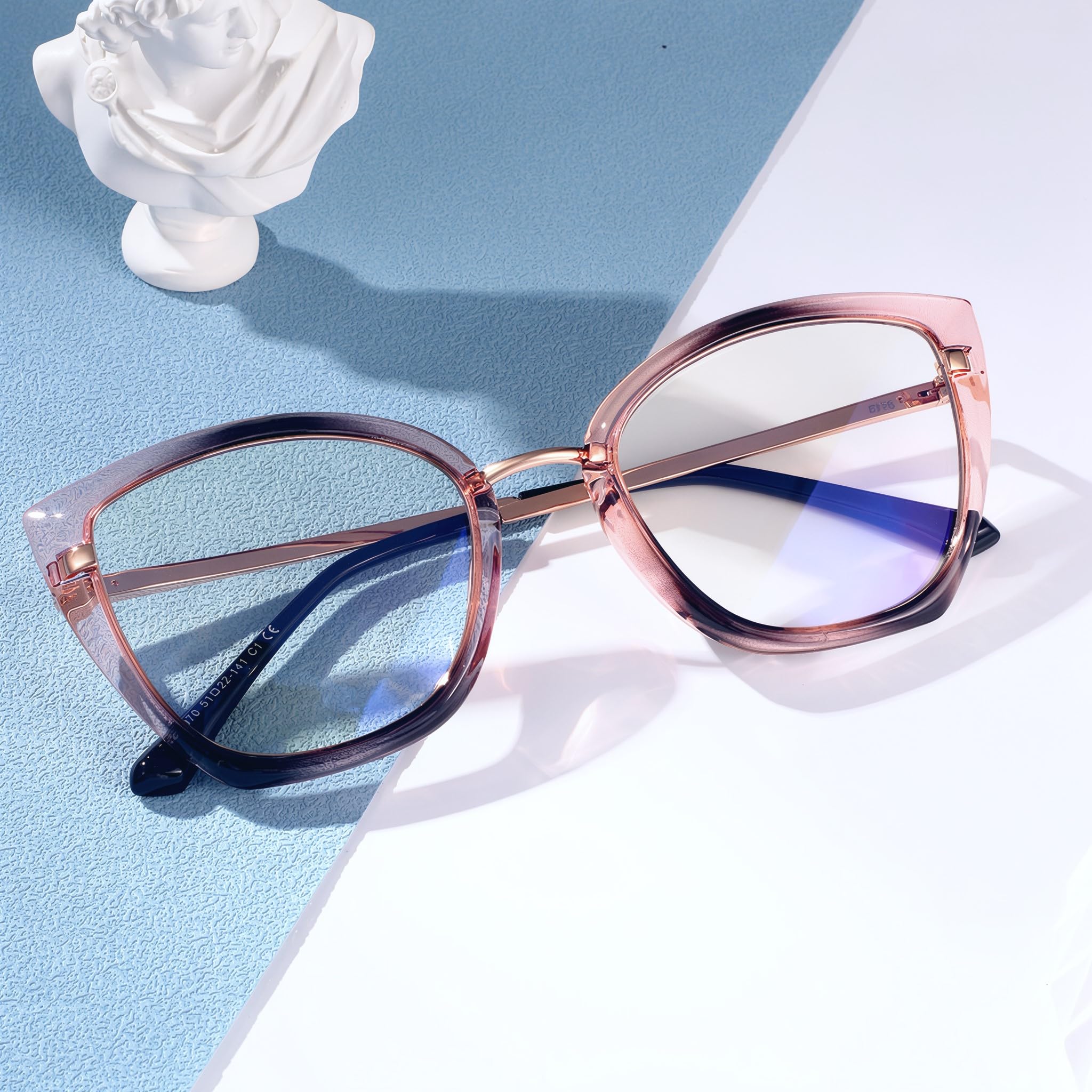 Lunettes de Lecture avec Monture Yeux de Chat Élégante, Lunettes en TR90 et Métal, Charnières à Ressorts, Mode Accessoire pour Femmes
