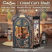 Vista 36 de CUTEBEE Kit de Rincón de Libros, Kit de Casa en Miniatura DIY Booknook, Casa Pequeña, Rompecabezas de Madera 3D, Kit de Casa de Muñecas para Adultos