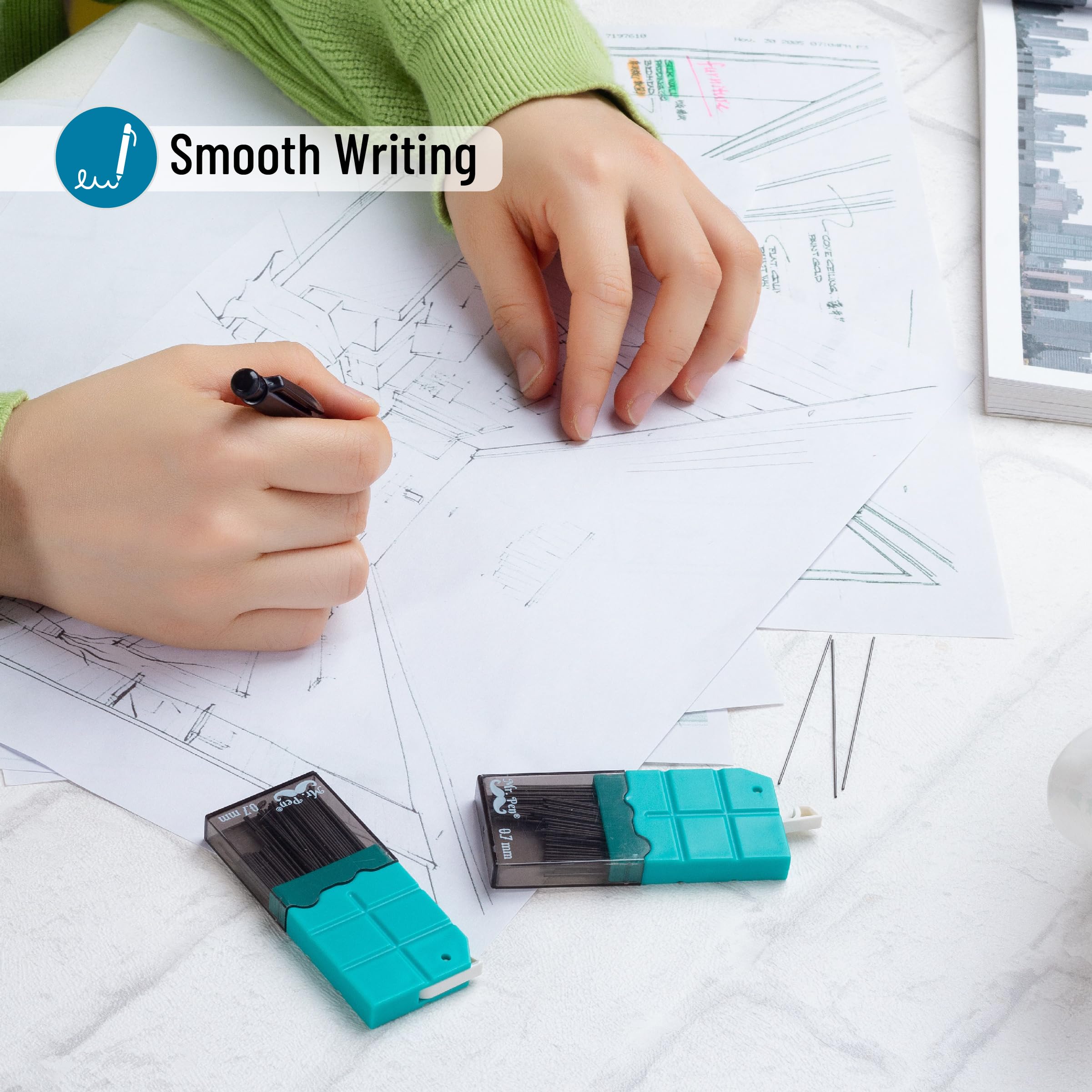 Mr. Pen- 0.7 Millimeter Lead Refills for Mechanical Pencils, HB, 10 Pack, 1200 pcs, 0.7 Lead Refills, 0.7 mm Lead Refills, Pencil Lead 0.7 Refill, Lead Pencils Mechanical 0.7, 0.7mm Lead Refills - Image 4