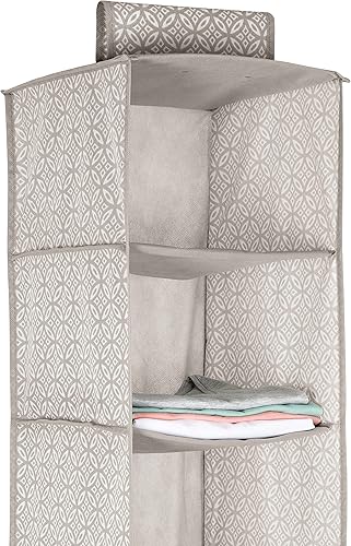 Miniatura 2 de Simplify Organizador de almacenamiento de armario bohemio con 6 estantes plegables para colgar en gris