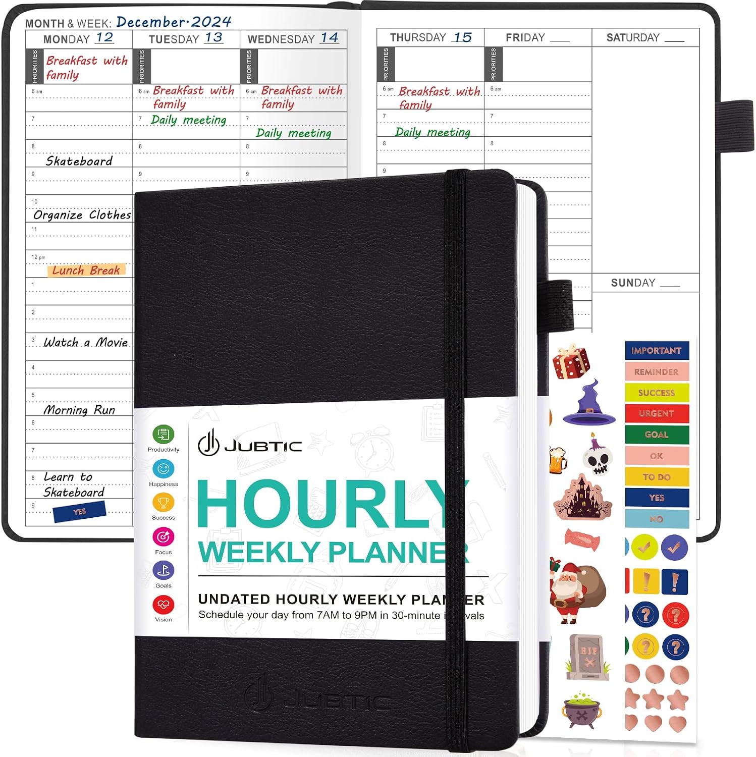 Amazon JUBTIC Undated Hourly Weekly Planner Daily Monthly Amazon jubtic undated hourly weekly planner daily monthly