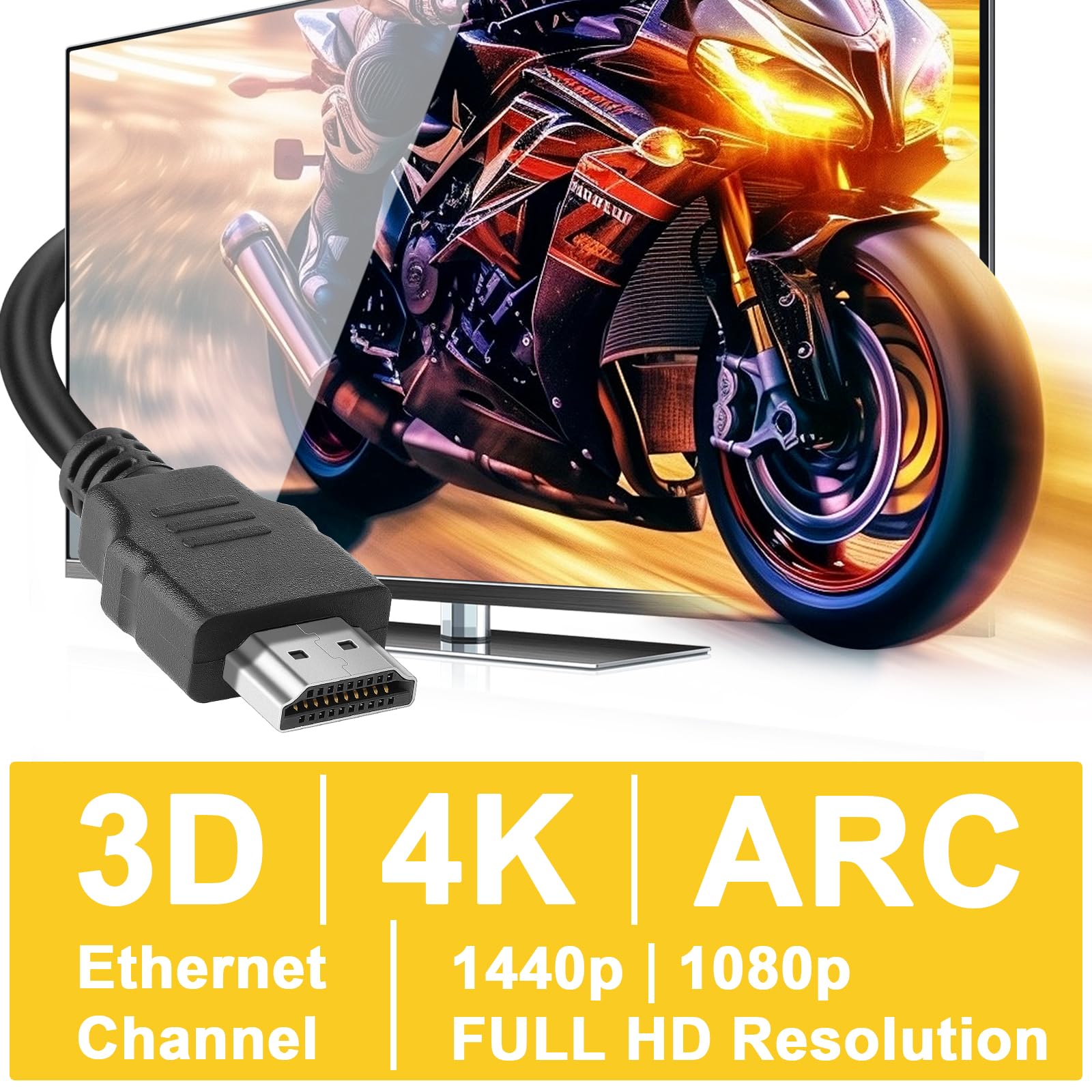 Confezione da 10 cavi HDMI 4K, 18 Gbps, cavo intrecciato HDMI ad alta velocità, 4K a 60Hz, HDR, 3D, Dolby, ARC, compatibile con PS5, PS4, HDTV, Blu-ray, Xbox, laptop (1,8 m)