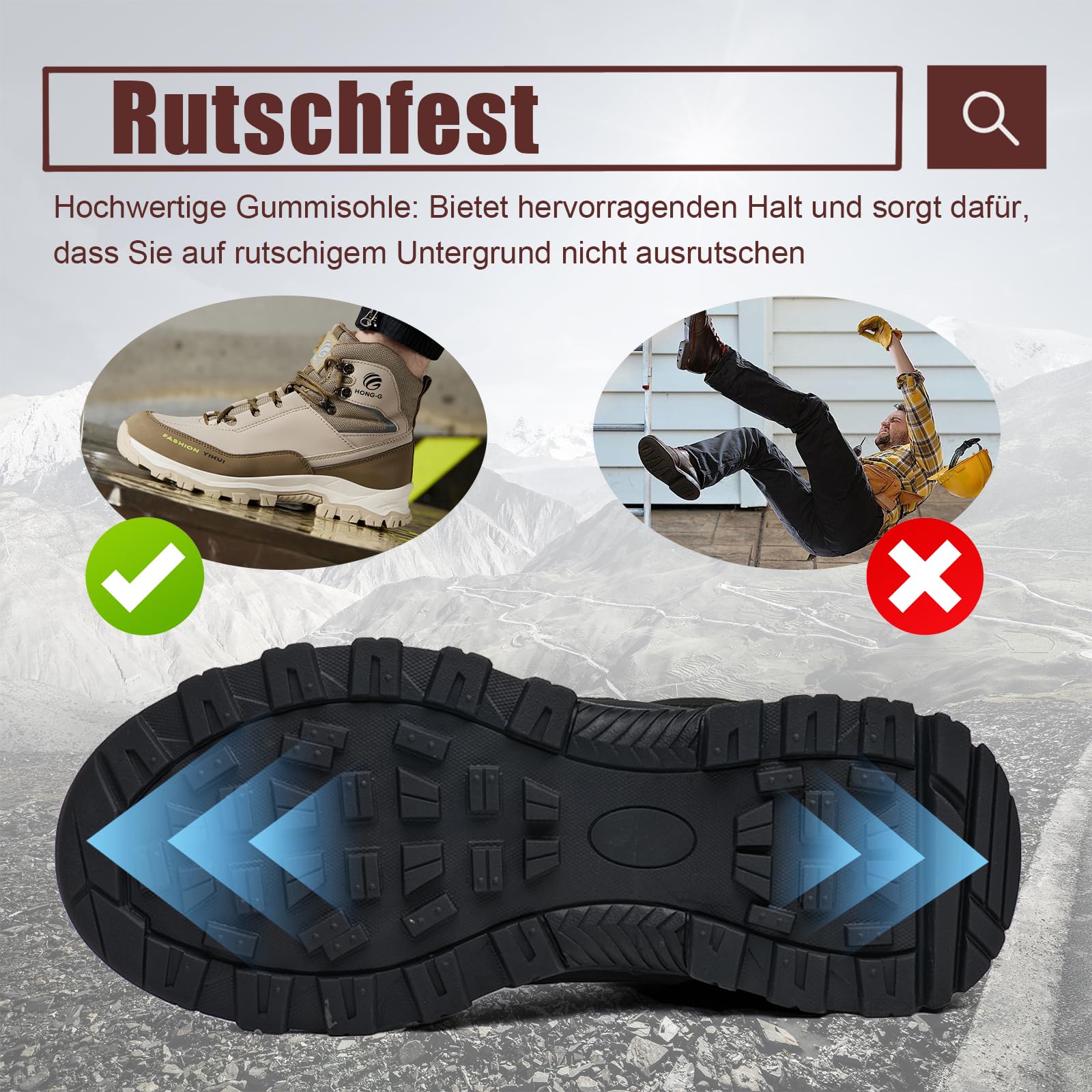 Botas de Seguridad para Hombre Mujer Ligeras Zapatos de Seguridad con Punta de Acero Botas de Trabajo Antideslizante Calzado Industrial Caña