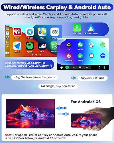Miniatura 27 de Camecho Radio estéreo de coche 2+64G para Hyundai Elantra 2016, Android 13 estéreo de coche con CarPlay Android Auto, radio de coche con pantalla