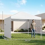 Outsunny Folding Gazebo 3 x 3 m, Pop-Up with Side Wall, Garden Gazebo with UPF50+ Protection, Central Push, Height Adjustable, Carry Bag, Gazebo for Camping, Outdoor, White - 7