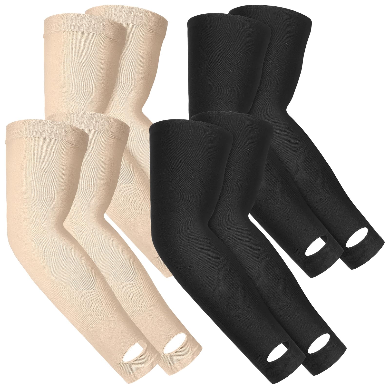 Janmercy 4 pares de mangas protectoras de brazo para piel fina, ancianos, moretones, abrasiones, protección de brazos