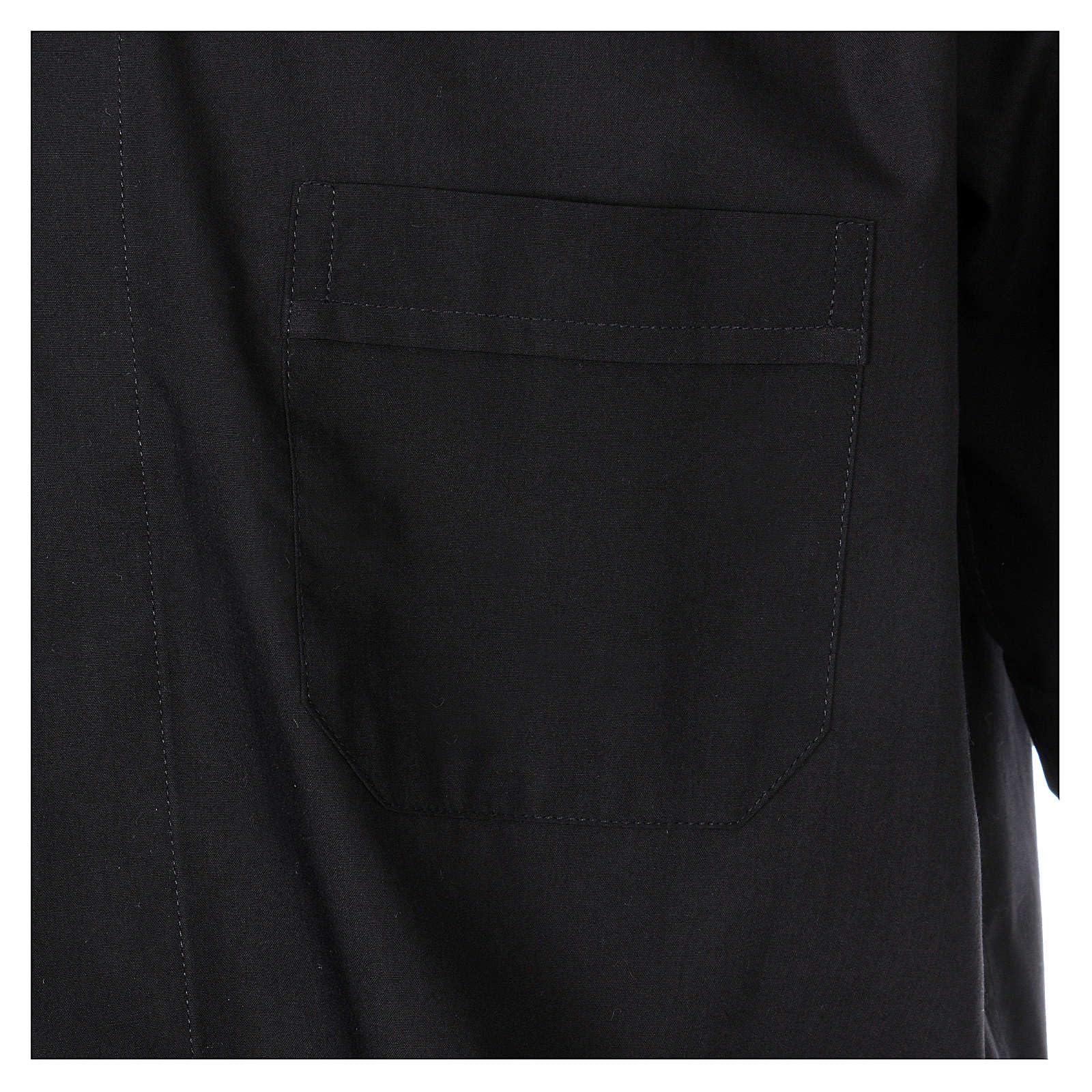 Holyart Camicie Clergyman: Camicia collo Clergy manica corta misto nera In Primis