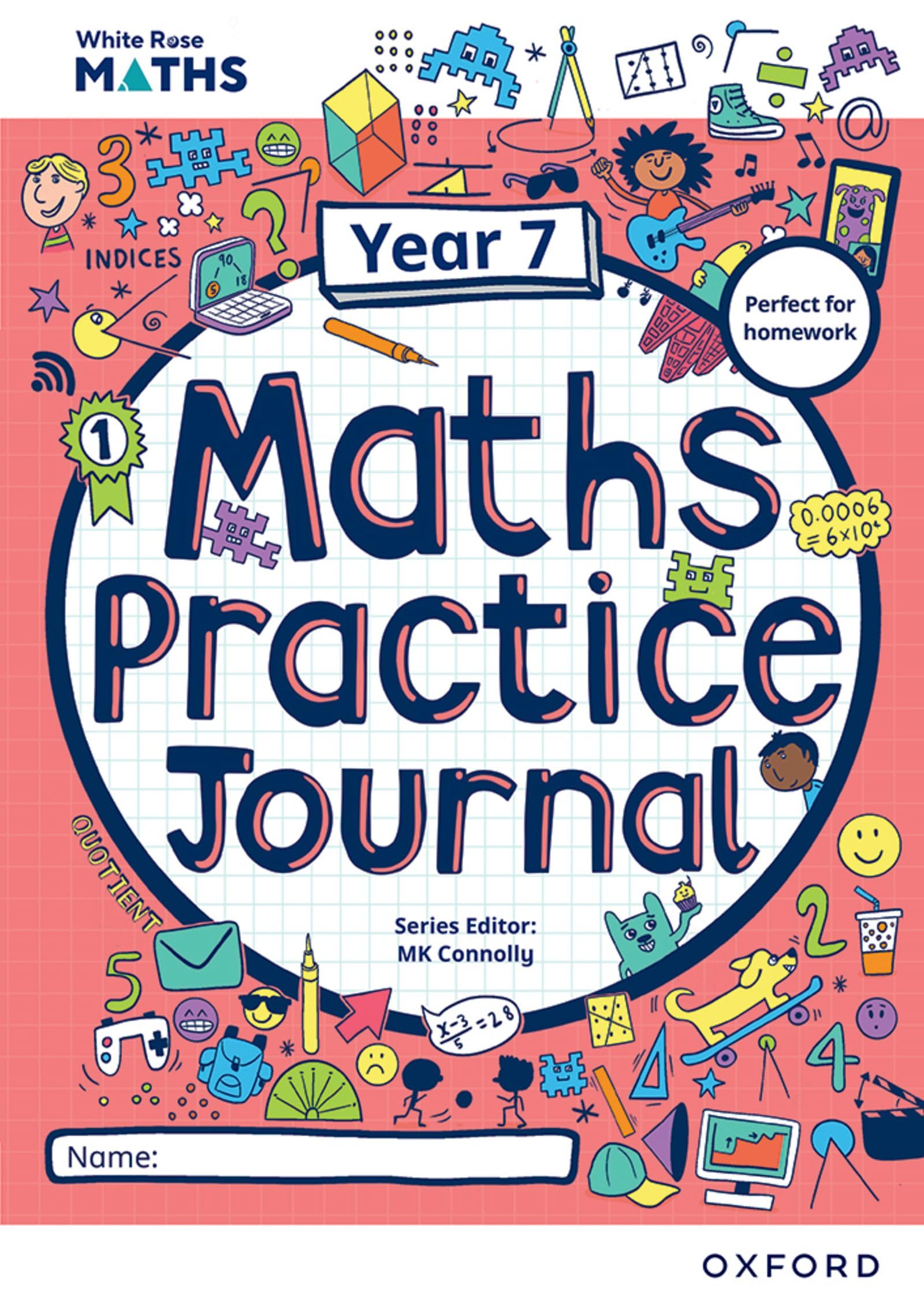 Oxford University Press White Rose Maths Practice Journals Year 7 Workbook Single Copy.