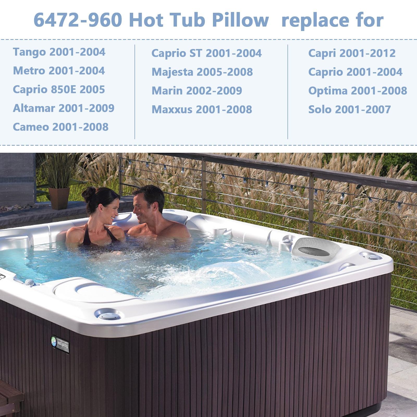 Jakelove 6472-960 Lot de 4 coussins d'appui-tête de spa de rechange pour Sundance 850 et 880 Séries (2001-2008)