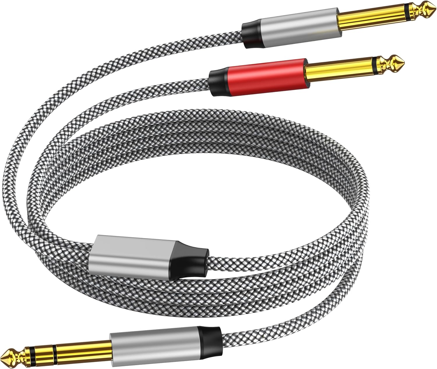 30ft Insert Cable - 1/4 Stereo to Dual 1/4 Mono Y Splitter Compatible with Amplifiers, Mixers, Guitars, Speakers and More