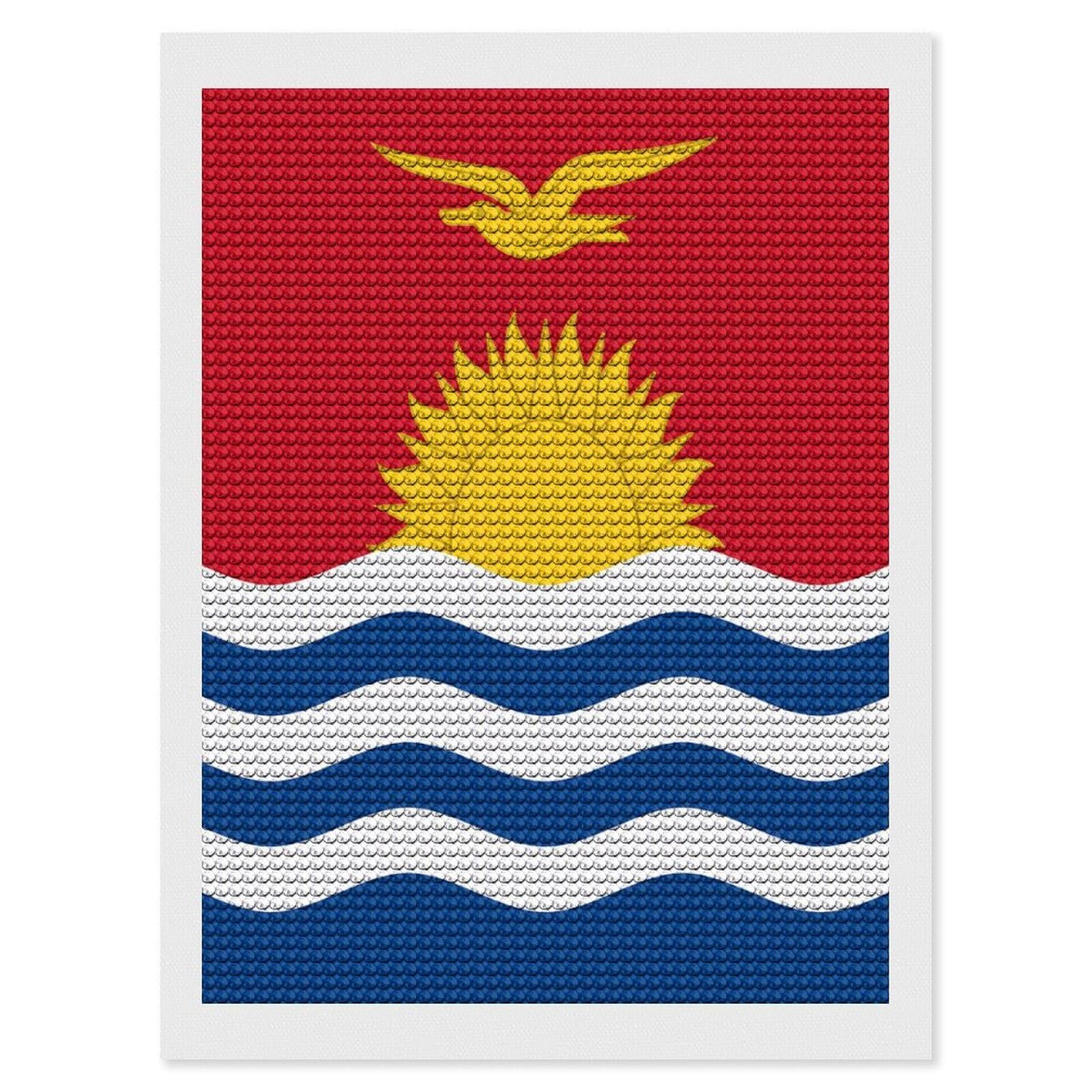 Nclqvjxzkhw Style Kiribati Flag Diamond Art Painting For Adult Round Diamonds Pictures Arts Crafts Home Wall Decor 12"X16"