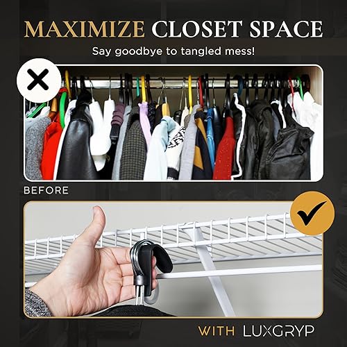 Miniatura 4 de Organizador de perchas y solución de confort (negro) Agarre ergonómico para colgar ropa y compañero de viaje. Acomoda hasta 3-4 perchas universales.