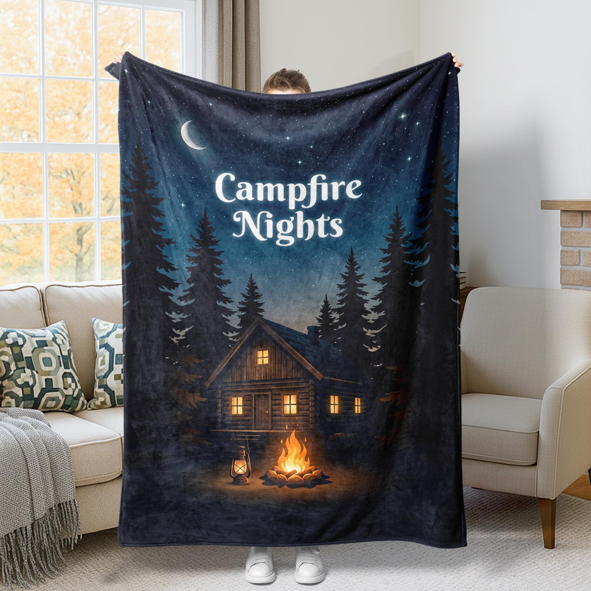 Couverture pour feu de camp bleu foncé pour partager des moments chaleureux en famille