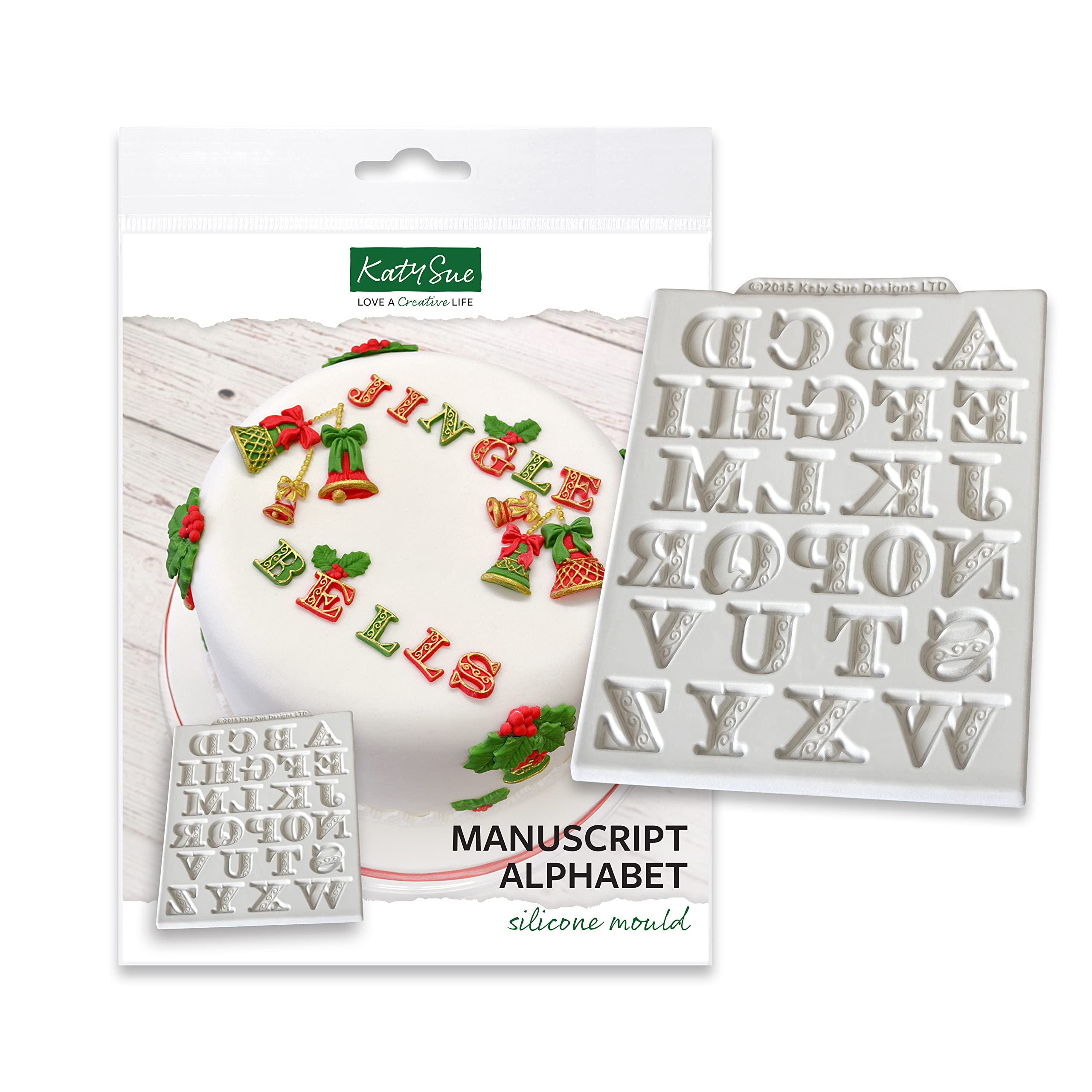 Katy Sue Upper Case Manuscript Alphabet Silicone Mould for Cake Decorating & Crafts