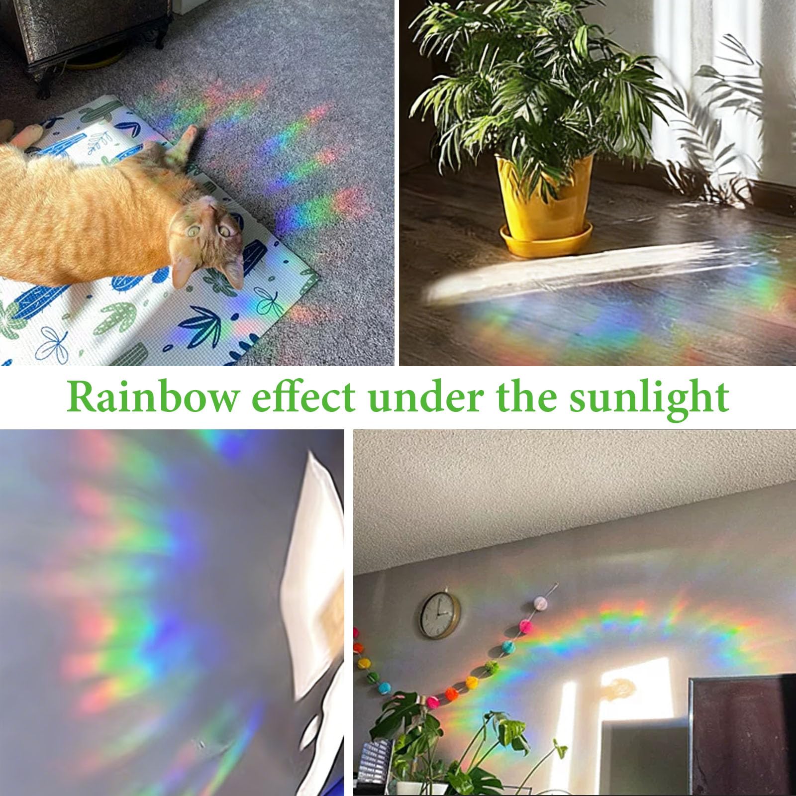 TPZORJX 26 Pezzi Adesivi Anticollisione Vetri,Adesivi Acchiappasole,Prisma Arcobaleno,Adsorbimento Elettrostatico,per Decorazione Vetrate