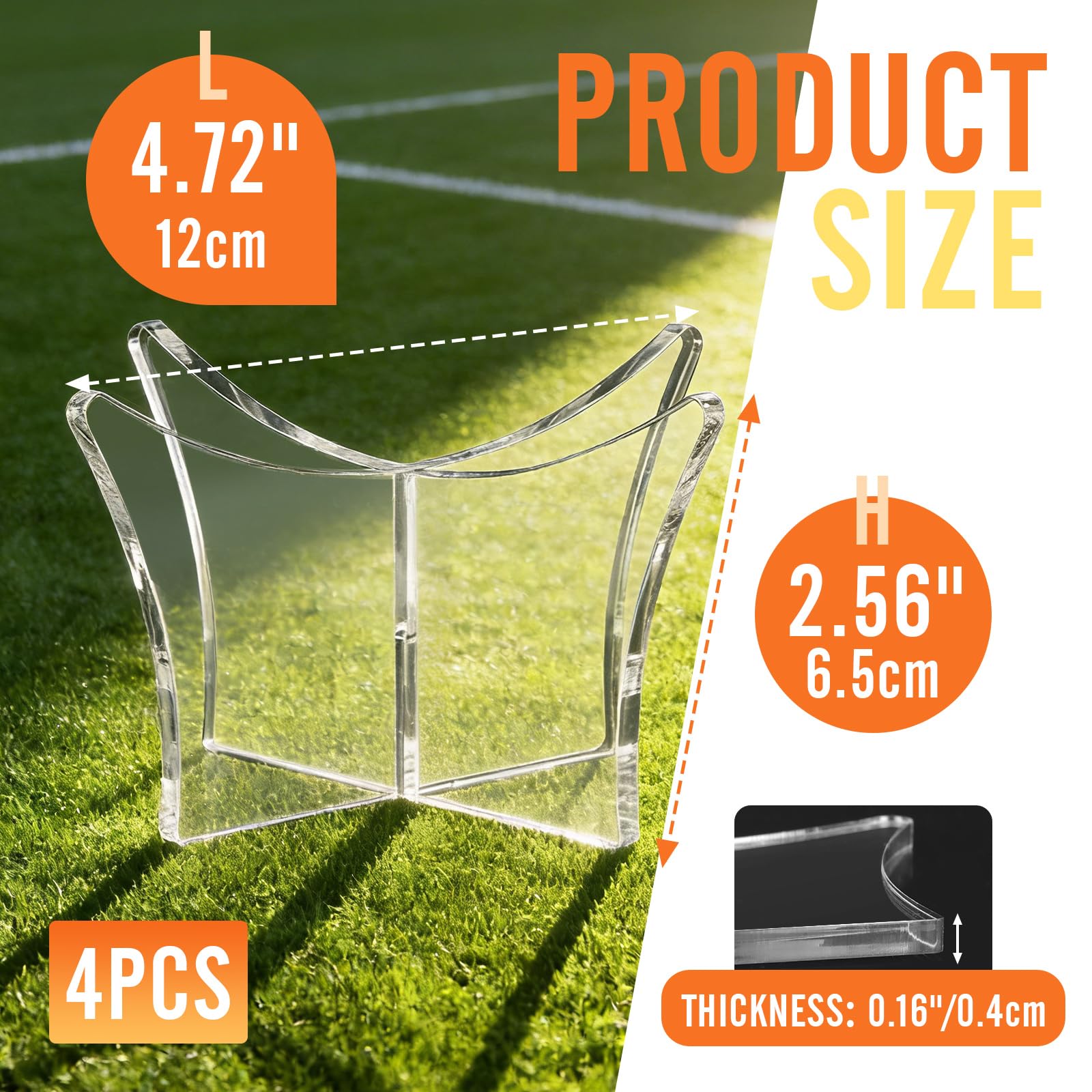 JSMTKJ 4 Pièces Support de Balle en Acrylique, Support de Football, Présentoir Multifonctionnel pour Basketball Volleyball Football Ballon Rugby Ball