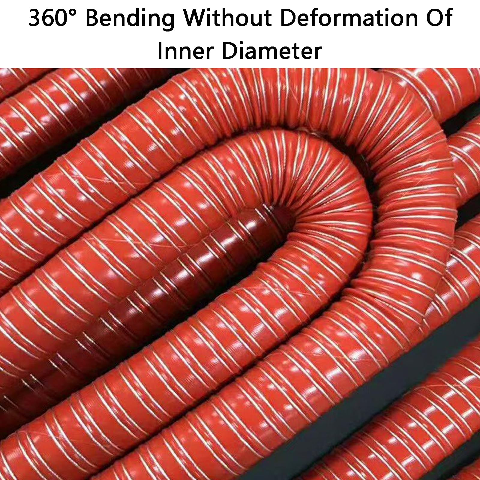 Tubo Flessibile in Silicone,Condotto d'Aria in Silicone,Tubo di Sfiato per Condizionatore,Condotto di Ventilazione,Condotto di Raffreddamento Flessibile,Tubo per Condotto