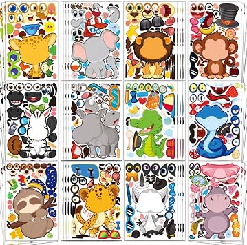 Animal Stickers for Kids 48 Pcs Safari Birthday Decorations