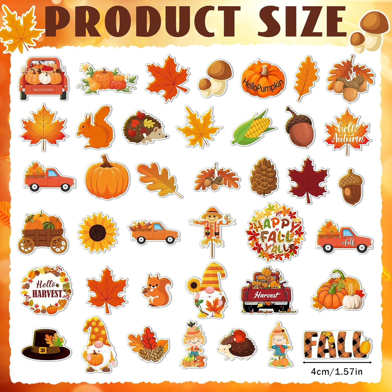 100 Pcs Happy Fall Pins Bulk Cute Pumpkin Maple Pins for Thanksgiving image 2
