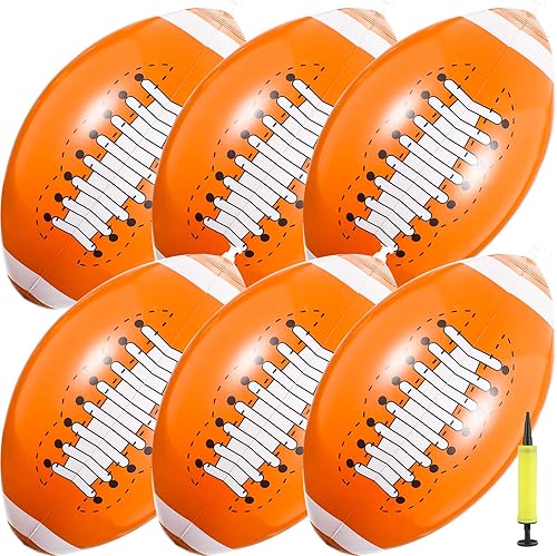 Zhanmai Paquete de 6 pelotas inflables de fútbol de 16 pulgadas, pelota de playa grande deportiva con bomba para adultos, adolescentes, regalo de