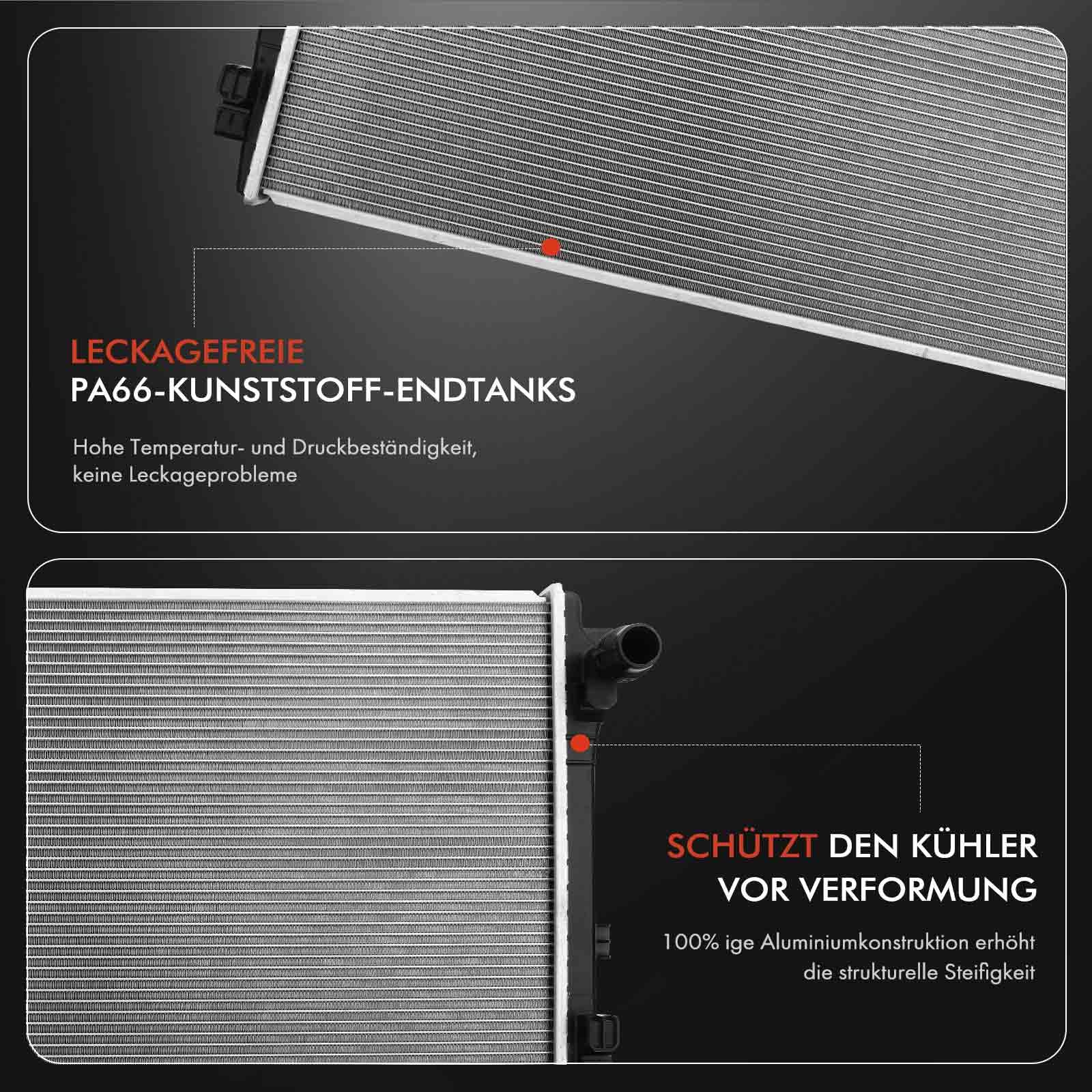 Frankberg Kühler Wasserkühler Motorkühlung 5Q0121251ER | Kompatibel mit T.o.u.r.a.n 5T1, A3 Limousine 8VM 8VS, A3 8V1 8VK, O.c.t.a.v.i.a III 5E3 NL3 NR3, T-R.O.C A11 D11
