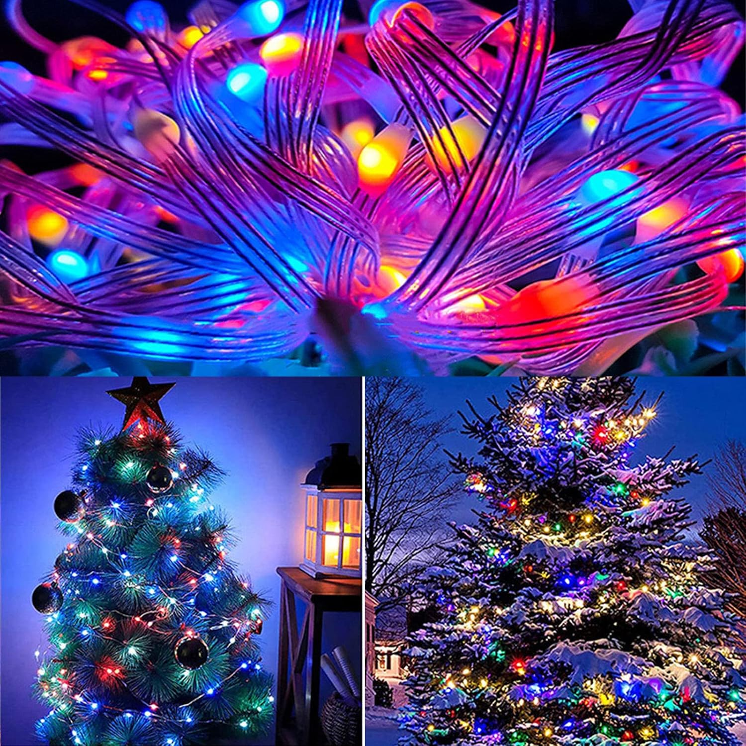 RGB Smart LED String Lights Bluetooth Cell Phone APP Remote Control String Light Waterproof for