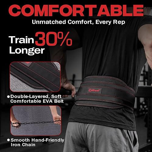 Miniatura 3 de Cinturón de inmersión para levantamiento de pesas con cadena, resistente capacidad de 550 a 650 libras, para inmersiones y dominadas