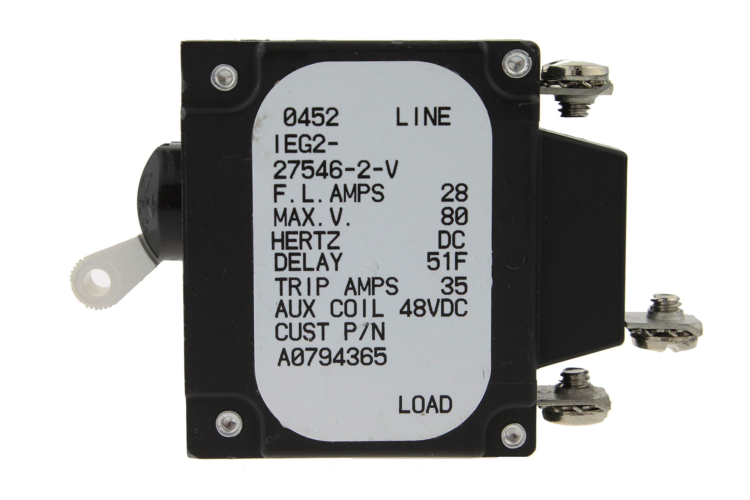 AIRPAX IEG2-27546-2-V 28 FL AMPS, 35 Trip AMPS, 80 VDC, AUX Coil