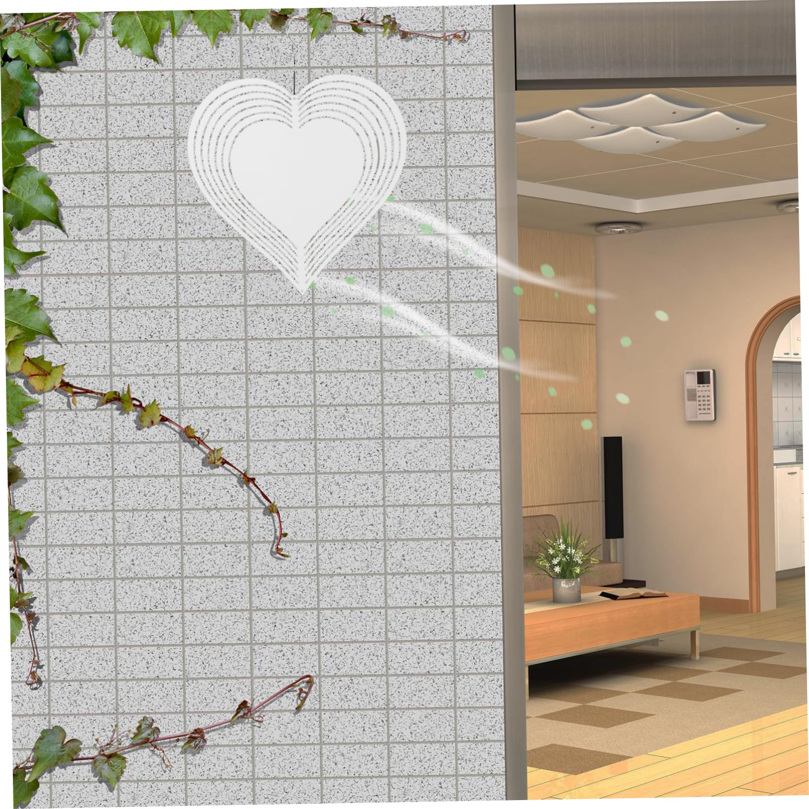 Didiseaon Sublimation Blank Heart Wind Spinner Hanging Decor Rotatable Garden Spinner for Outdoor Porch and Patio Decoration for DIY Projects and Various Occasions