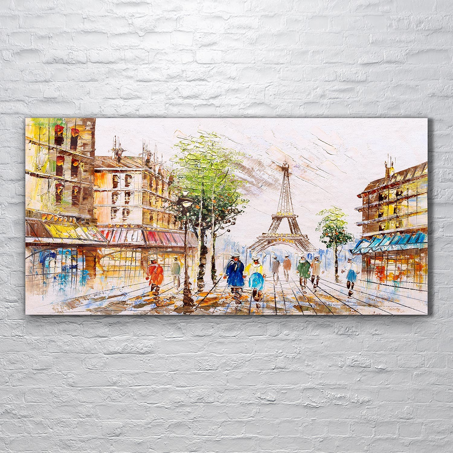 Coloray Pintura acrílica 120x60cm Arte Mural Sala De Estar Cuadro De Pared Vidrio Acrílico - Torre Eiffel de París