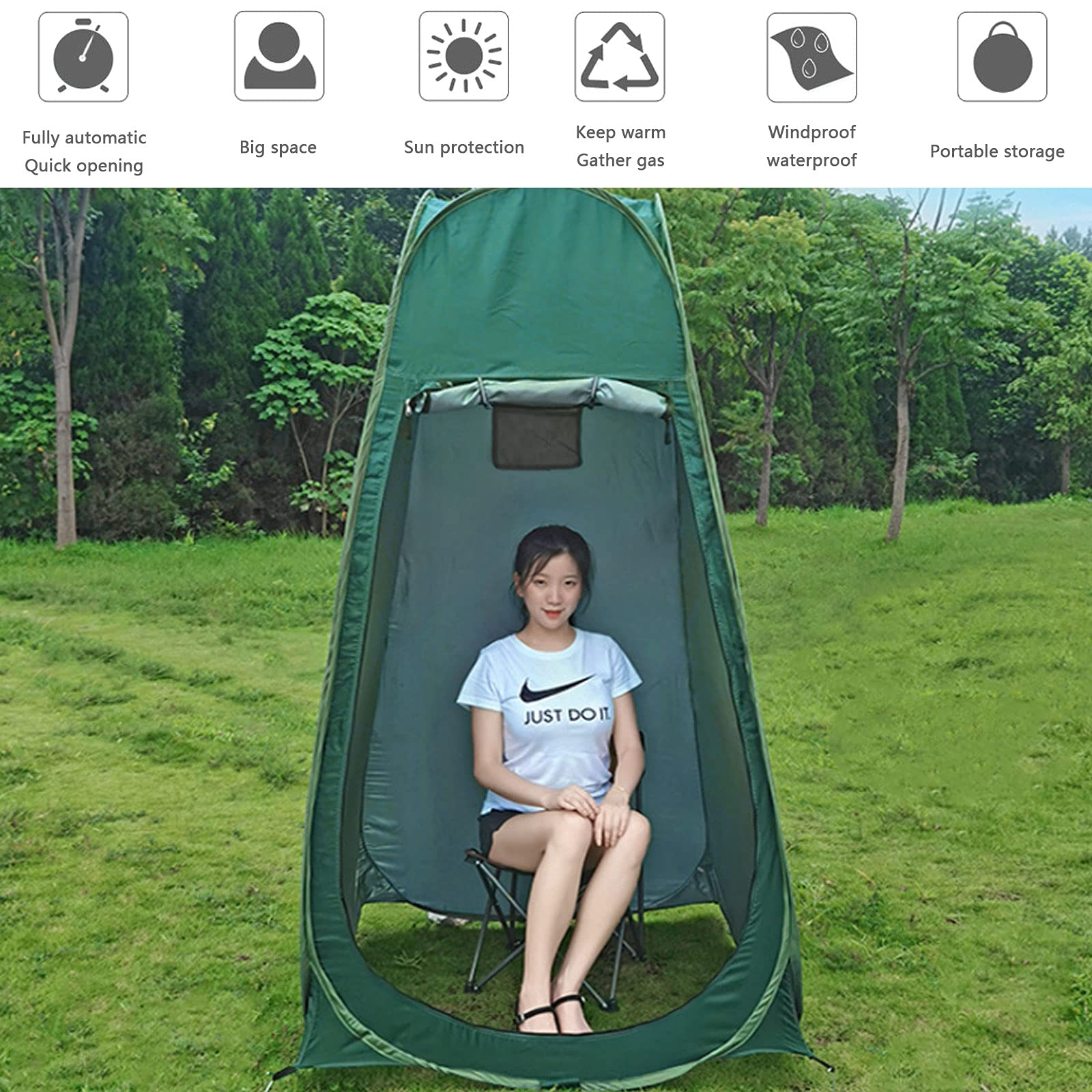 FRUITEAM Tente pop-up de camping, tente de douche, tente d'intimité portable, tente à langer FRUITEAM Tente pop-up de camping, tente de douche, tente d'intimité portable, tente à langer