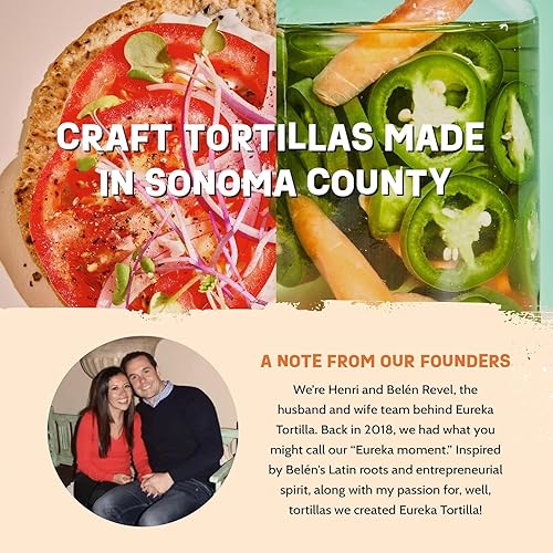 Miniatura 92 de Eureka Tortilla Tortillas orgánicas de harina deliciosas Tortillas artesanales orgánicas Mini granos enteros de 6 pulgadas Veganas, sin OMG